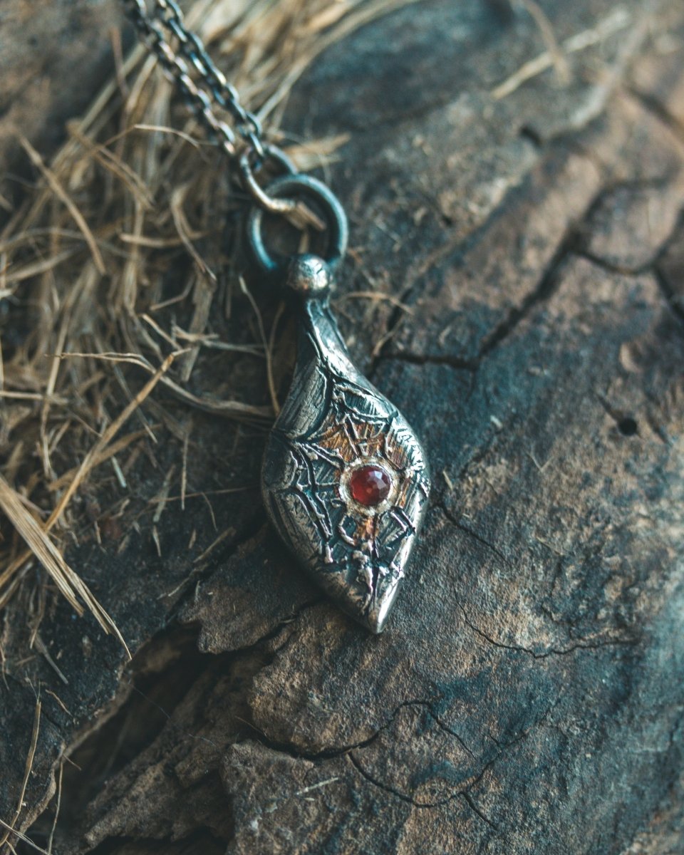 Limited Edition Arachne Myth Amulet Handcrafted in Sterling Silver with 23.5K Gold Accents - Machinations