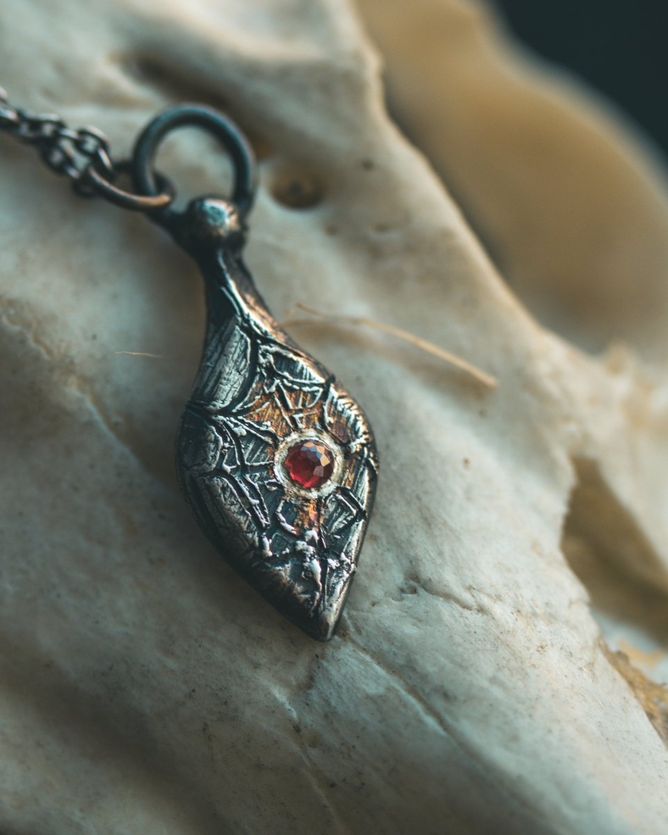 Limited Edition Arachne Myth Amulet Handcrafted in Sterling Silver with 23.5K Gold Accents - Machinations