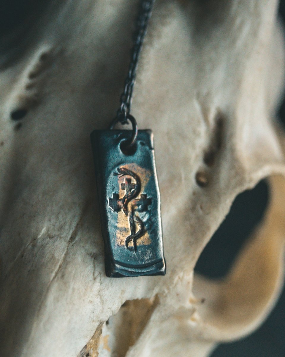 Salvation & Temptation Pendant – Sterling Silver & 23K Gold | Talisman of Desire, Discipline & Duality - Machinations