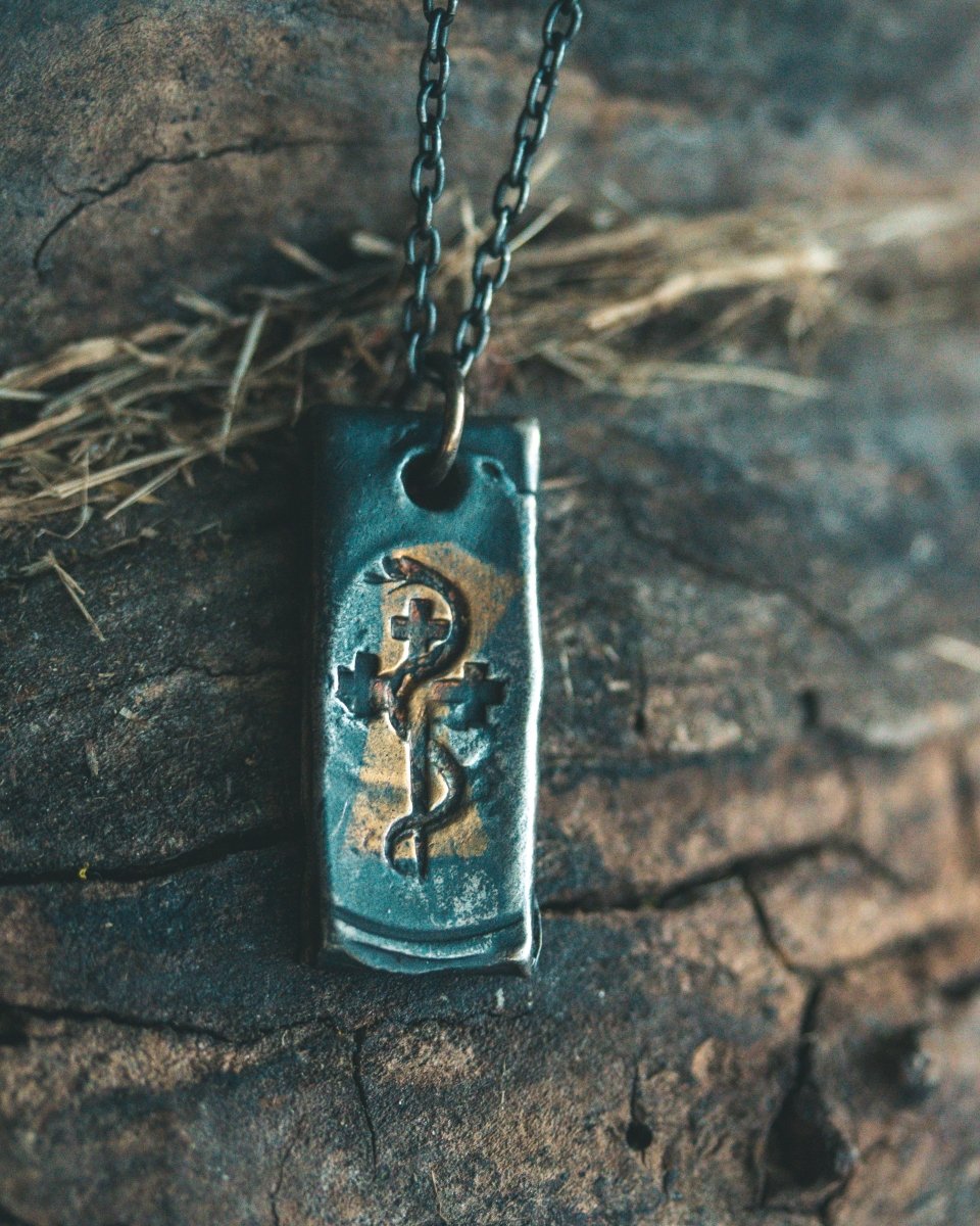 Salvation & Temptation Pendant – Sterling Silver & 23K Gold | Talisman of Desire, Discipline & Duality - Machinations