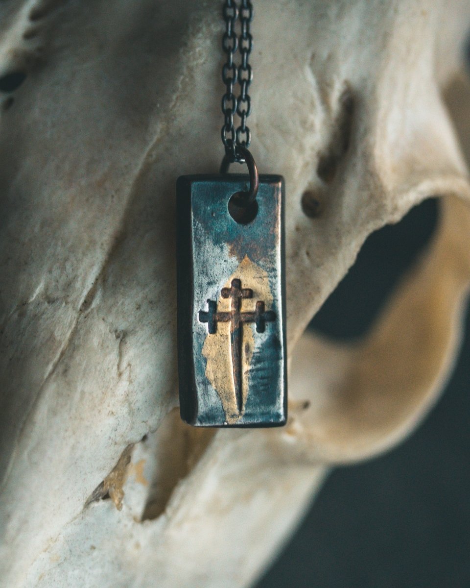 Sword of the Righteous Tag Necklace – Sterling Silver & 23K Gold | Talisman of Power, Discernment & Sacred Authority - Machinations