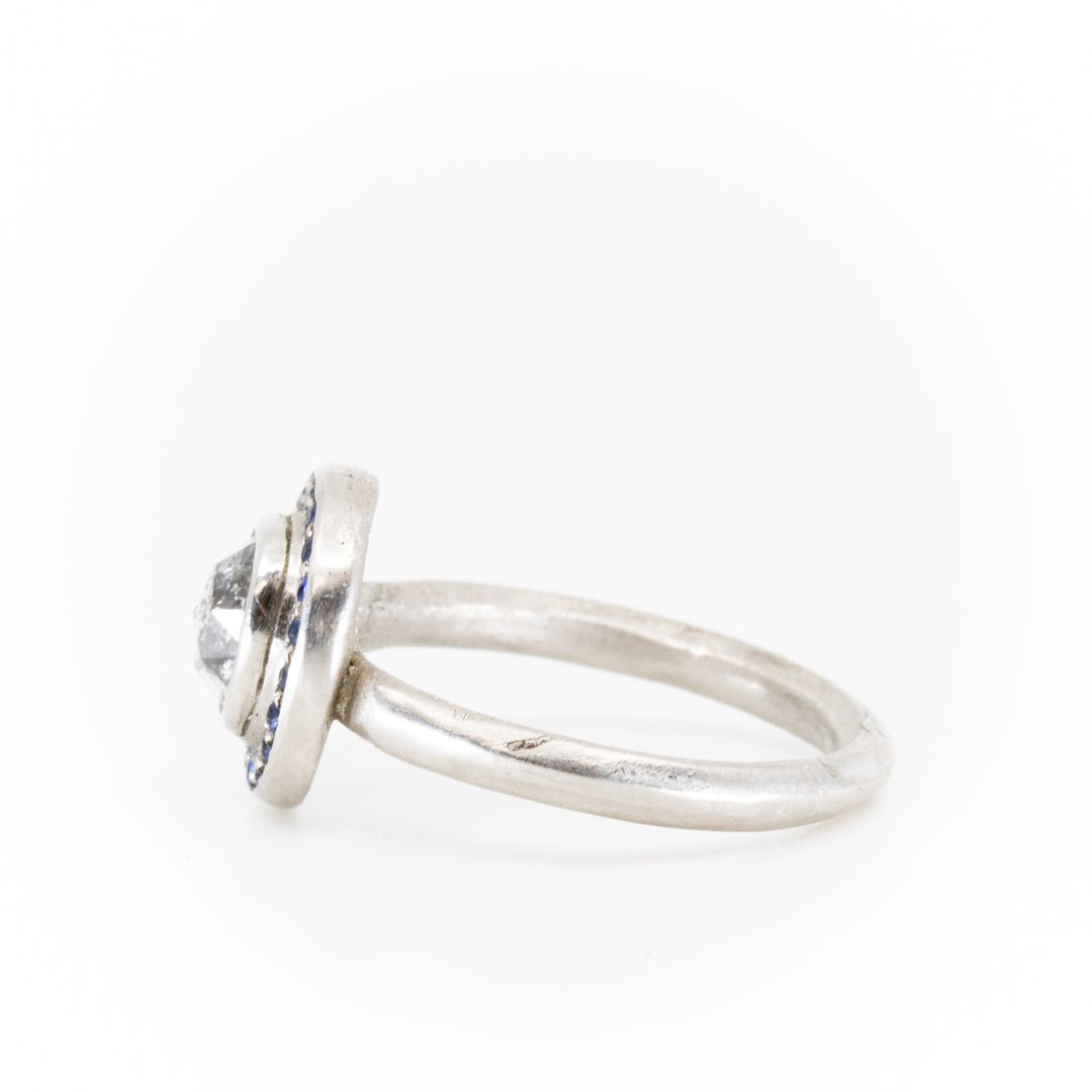 1 CARAT SALT AND PEPPER DIAMOND ENGAGEMENT RING Hekate SETTING PLATINUM - Machinations