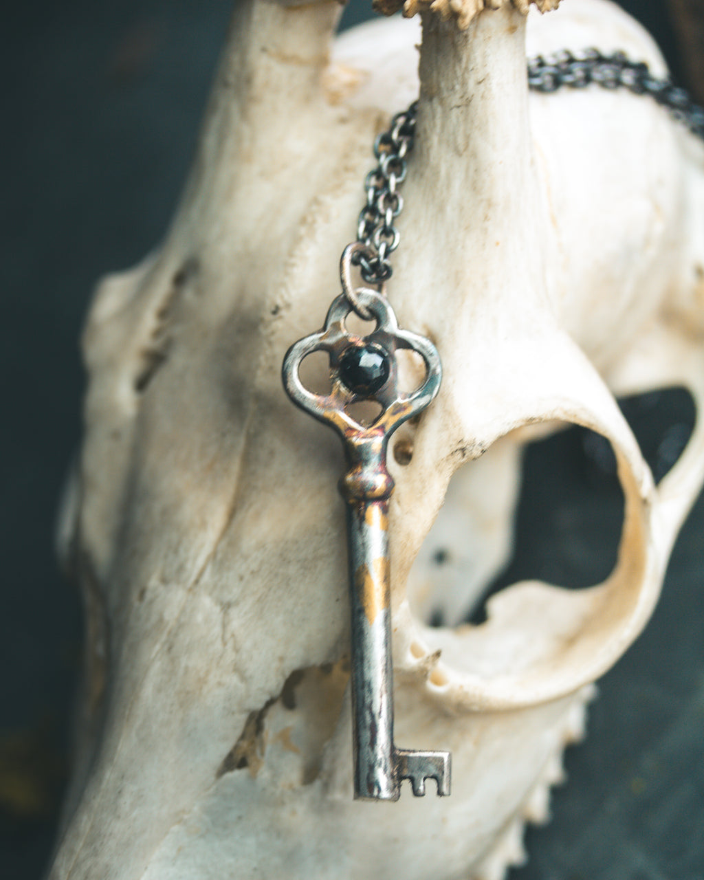 Hekate's Key Pendant with Black Spinel – A Talisman of Protection, Shadow Work, and Inner Power