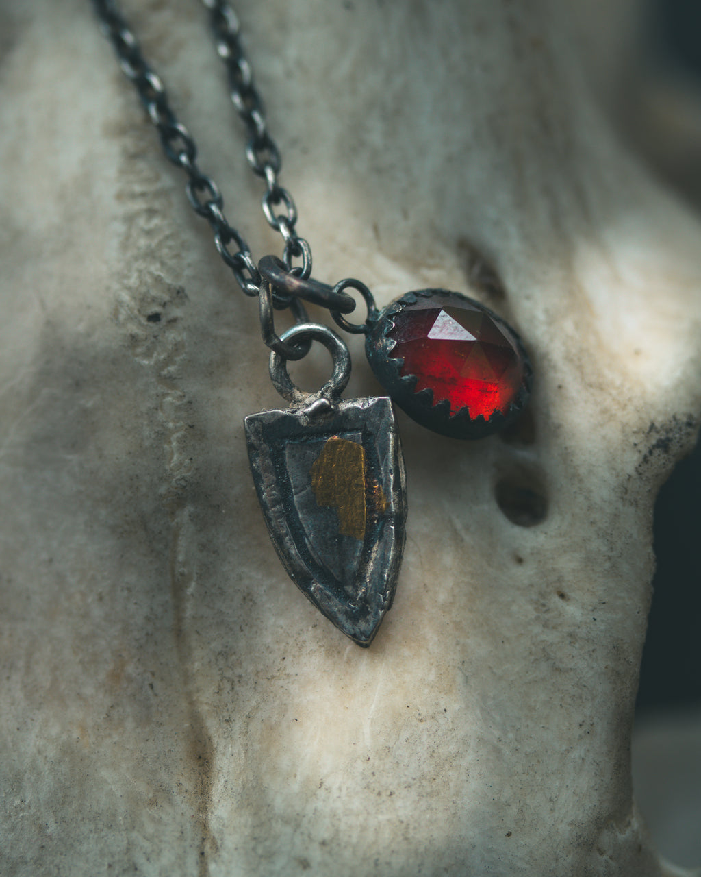 Knights Collection - Mini Heraldic Shield Charm | Sterling Silver & 23.5K Gold | Delicate Medieval Token