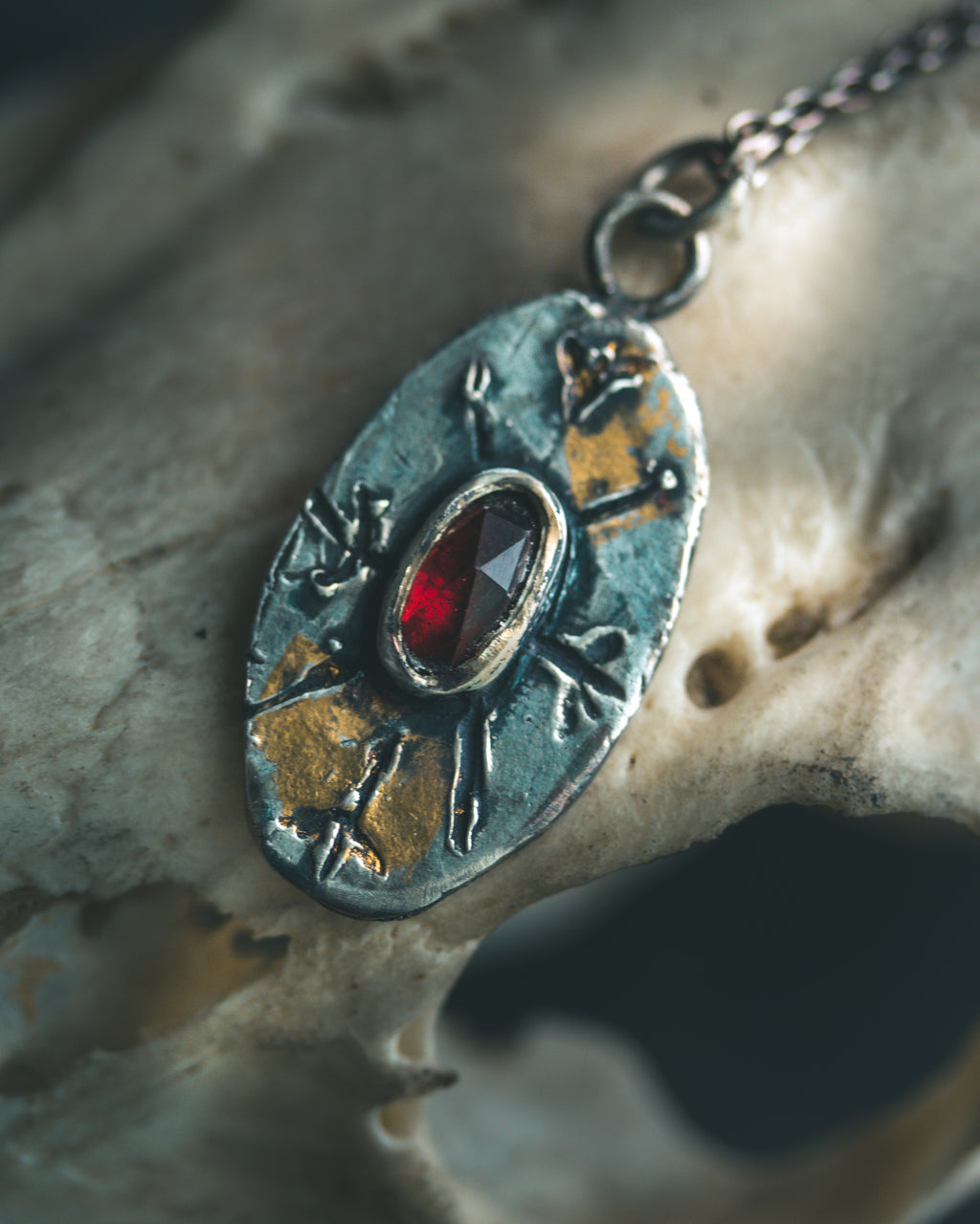 Nordic Talisman Rose-Cut Garnet Amulet: A Gateway to Ancestral Power and Warrior's Fire