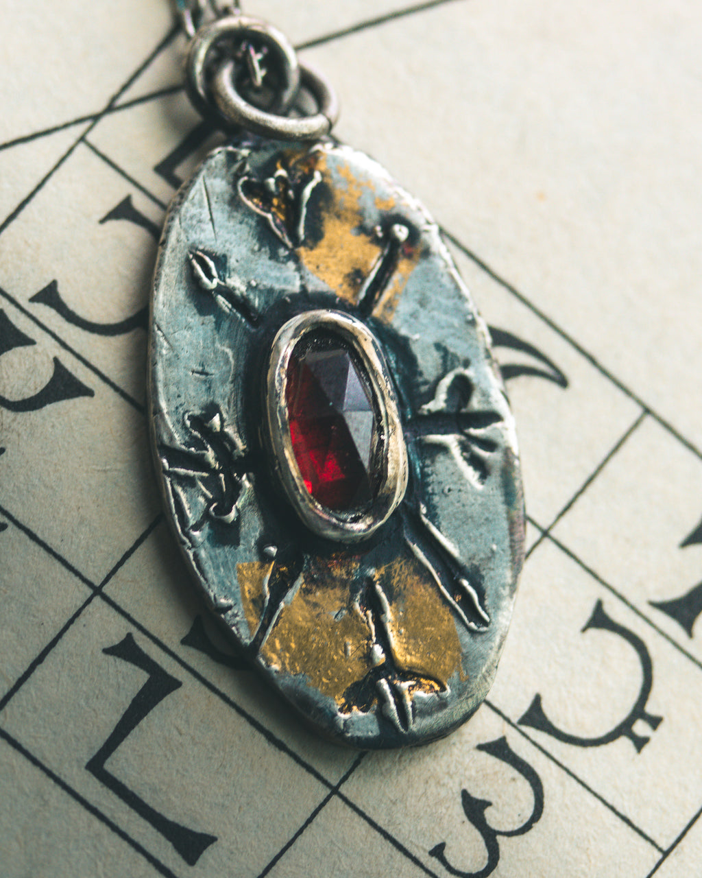 Nordic Talisman Rose-Cut Garnet Amulet: A Gateway to Ancestral Power and Warrior's Fire