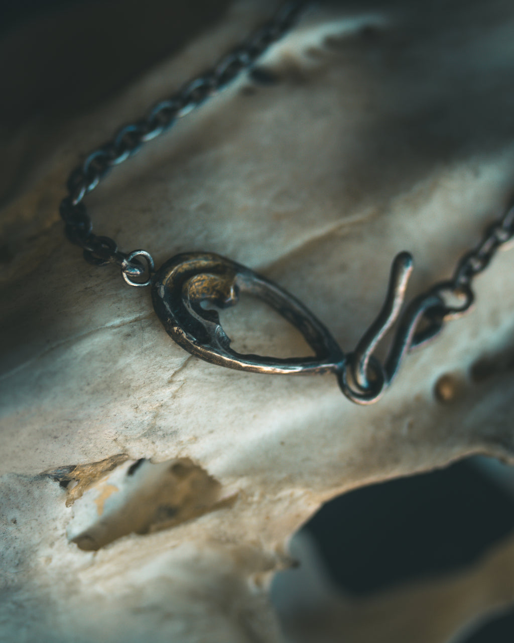 Divine Ruin Collection - Cathedral Fragment Bracelet | Sterling Silver & 23.5K Gold | 7-Inch Sacred Relic Chain