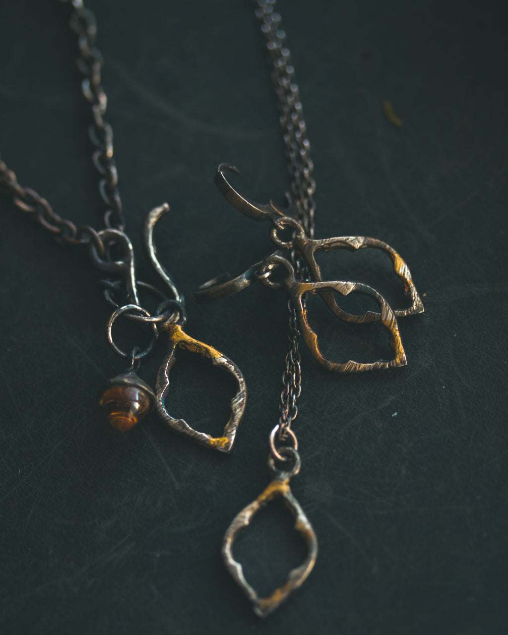 Divine Ruin Collection - Cathedral Fragment Pendant | Sterling Silver & 23.5K Gold | Hand-Carved Relic of Memory, Mystery & Sacred Decay Earrings