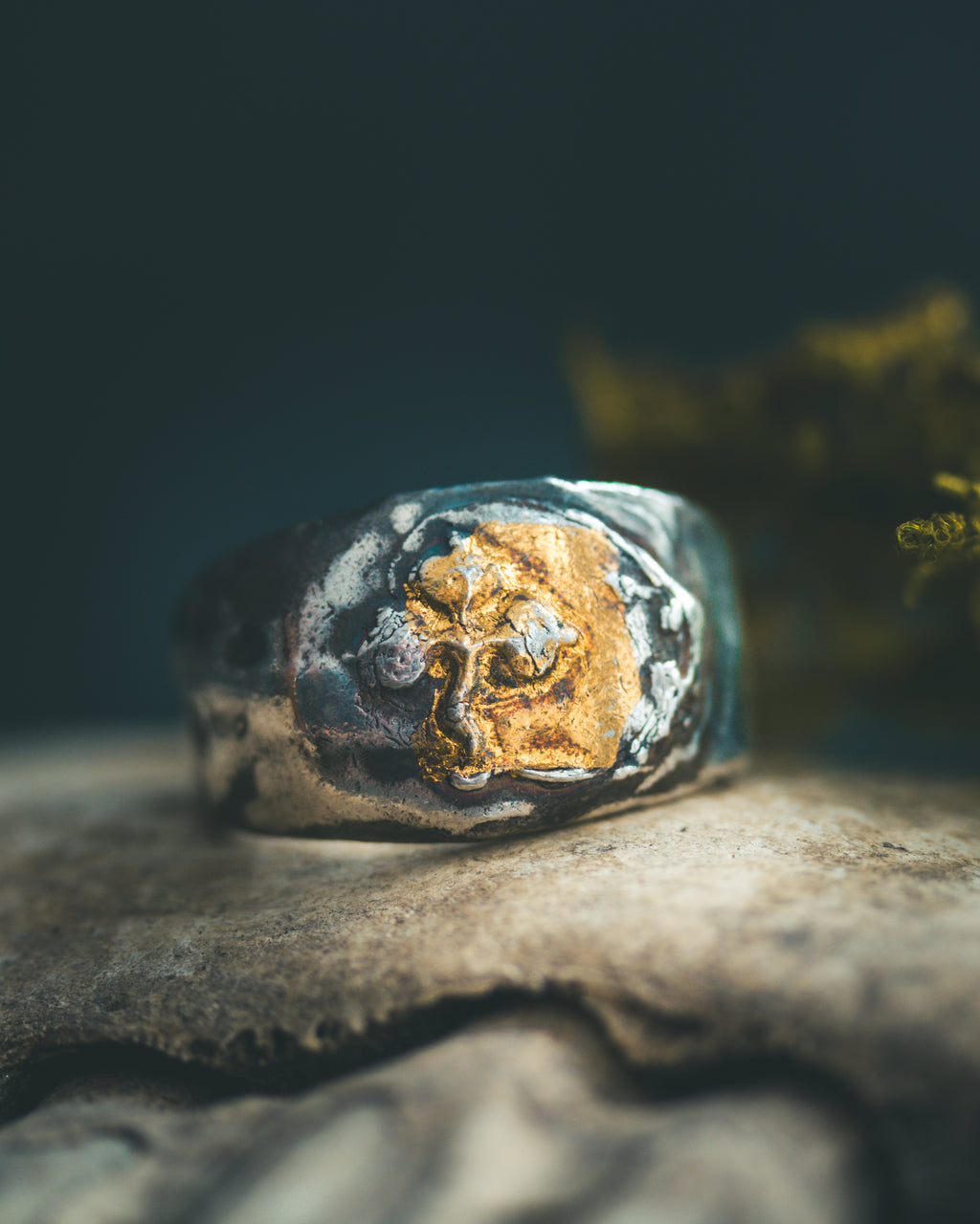 Shamrock Trinity Signet | Sterling Silver & 23K Gold | Sacred Symbol of Faith, Hope & Love