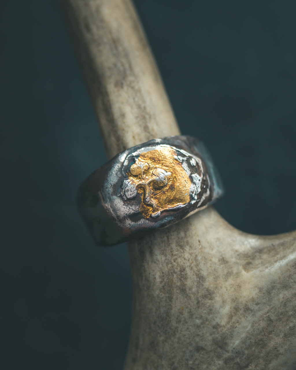 Shamrock Trinity Signet | Sterling Silver & 23K Gold | Sacred Symbol of Faith, Hope & Love