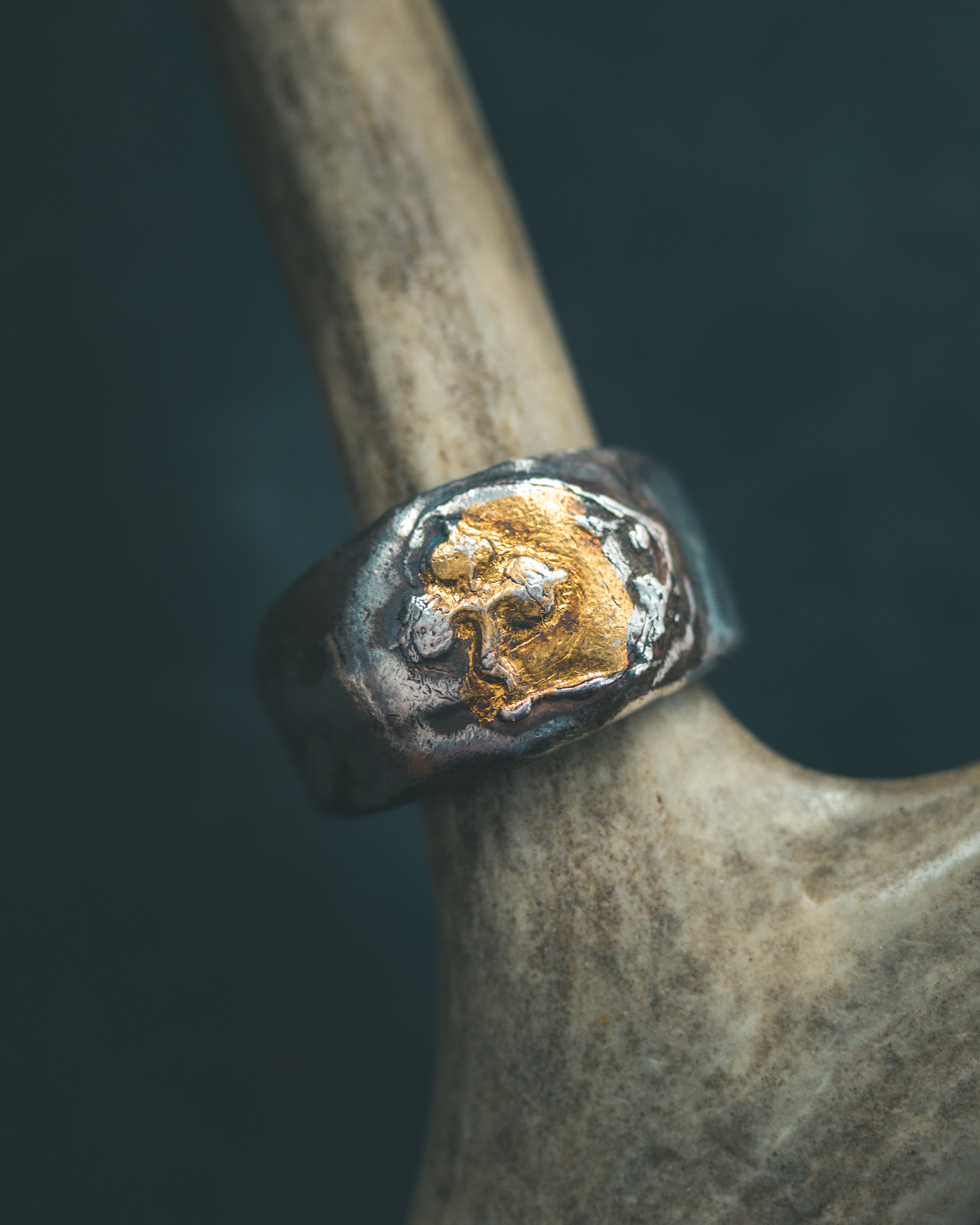 Shamrock Trinity Signet | Sterling Silver & 23K Gold | Sacred Symbol of Faith, Hope & Love