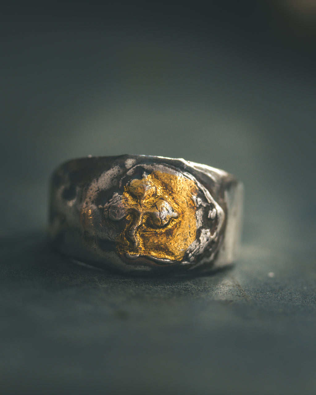 Shamrock Trinity Signet | Sterling Silver & 23K Gold | Sacred Symbol of Faith, Hope & Love