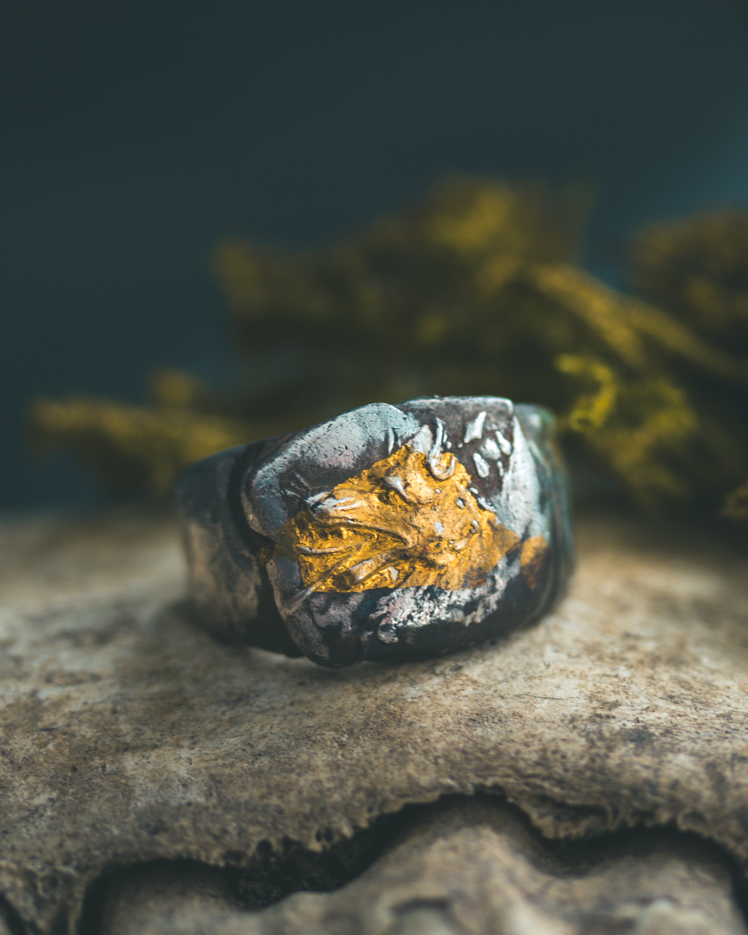 Wolf Signet Sterling Silver & 23K Gold | Sacred Symbol of Guardianship, Loyalty & Alchemical Power