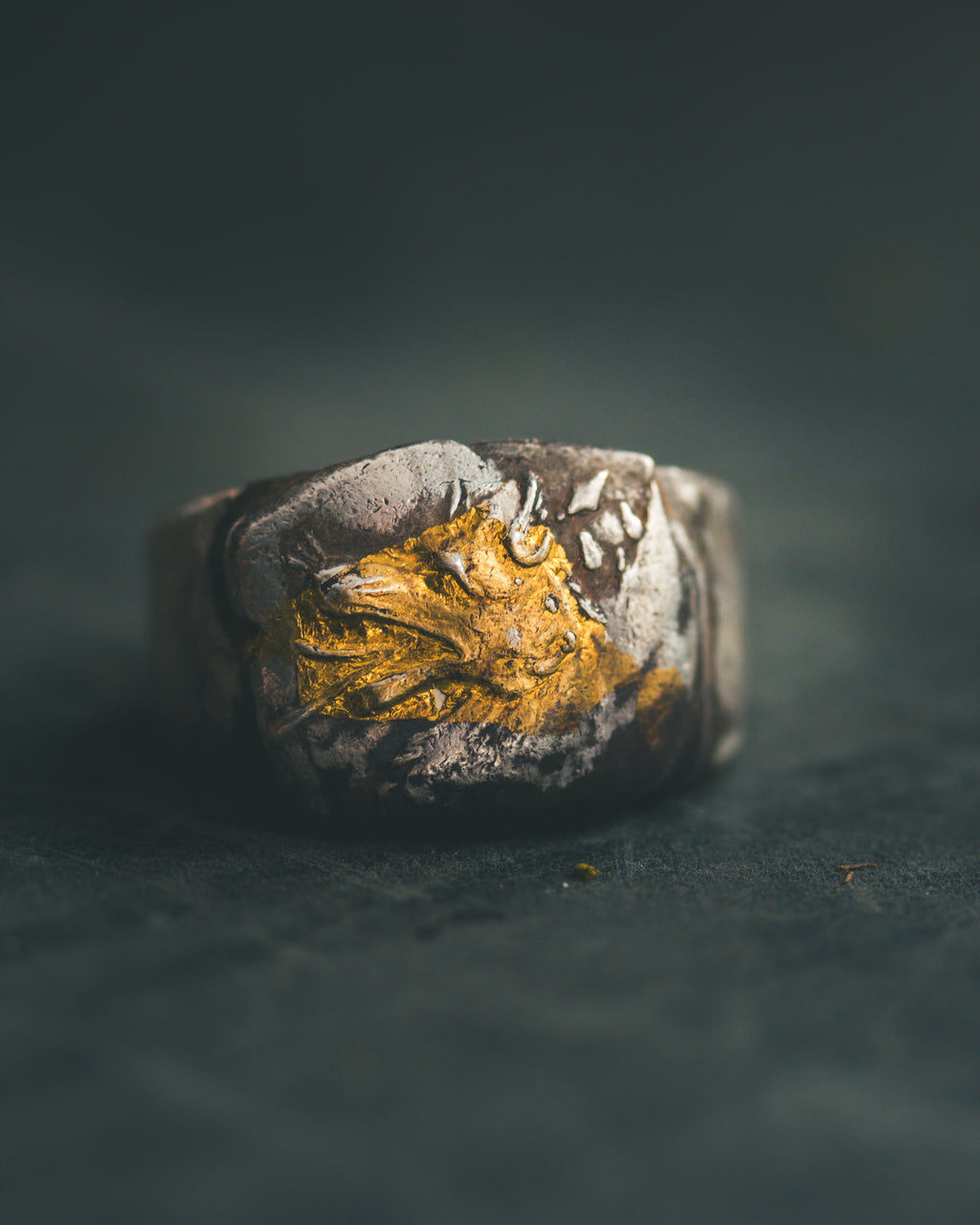 Wolf Signet Sterling Silver & 23K Gold | Sacred Symbol of Guardianship, Loyalty & Alchemical Power