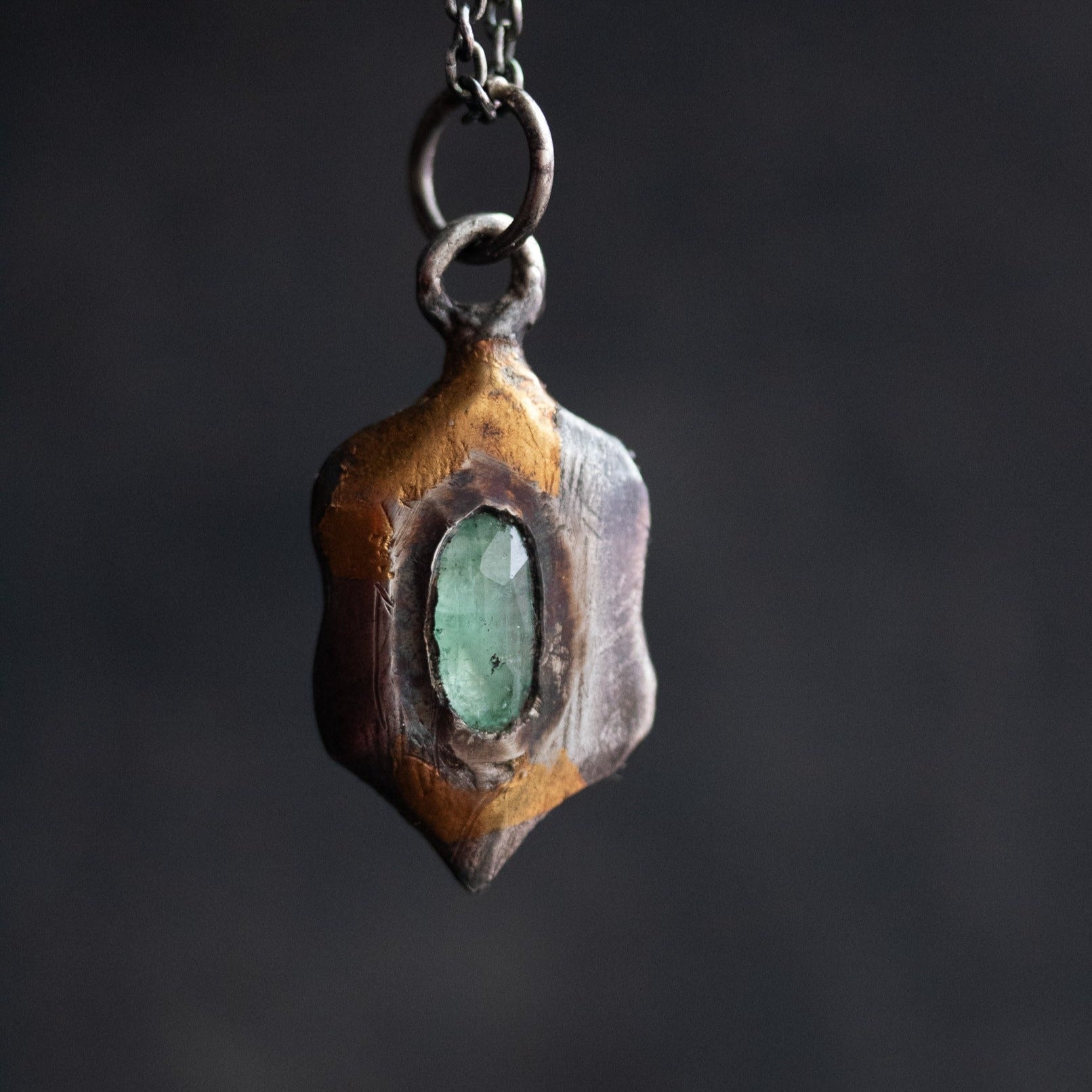 Beyond the vale Emerald limited edition oval long rose cut Amulets - Machinations