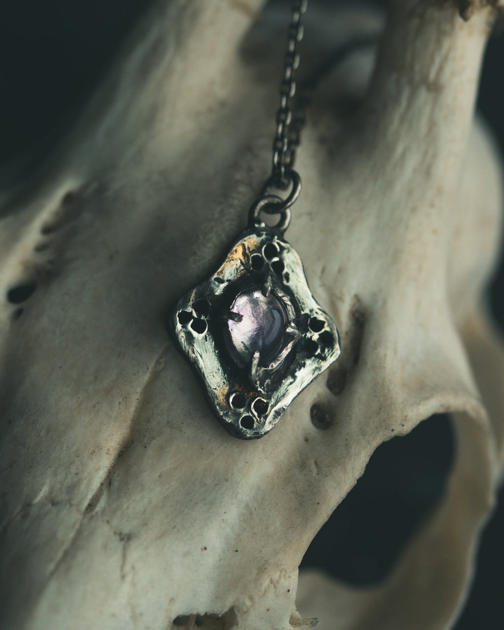 Beyond the vale pale lavender chalcedony cabochon Amulets - Machinations