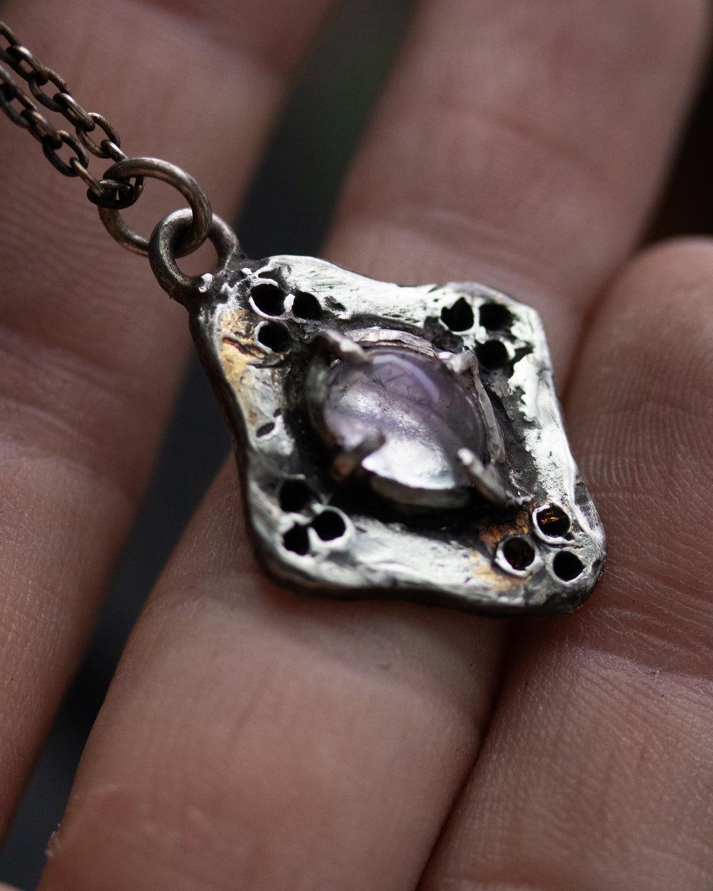 Beyond the vale pale lavender chalcedony cabochon Amulets - Machinations