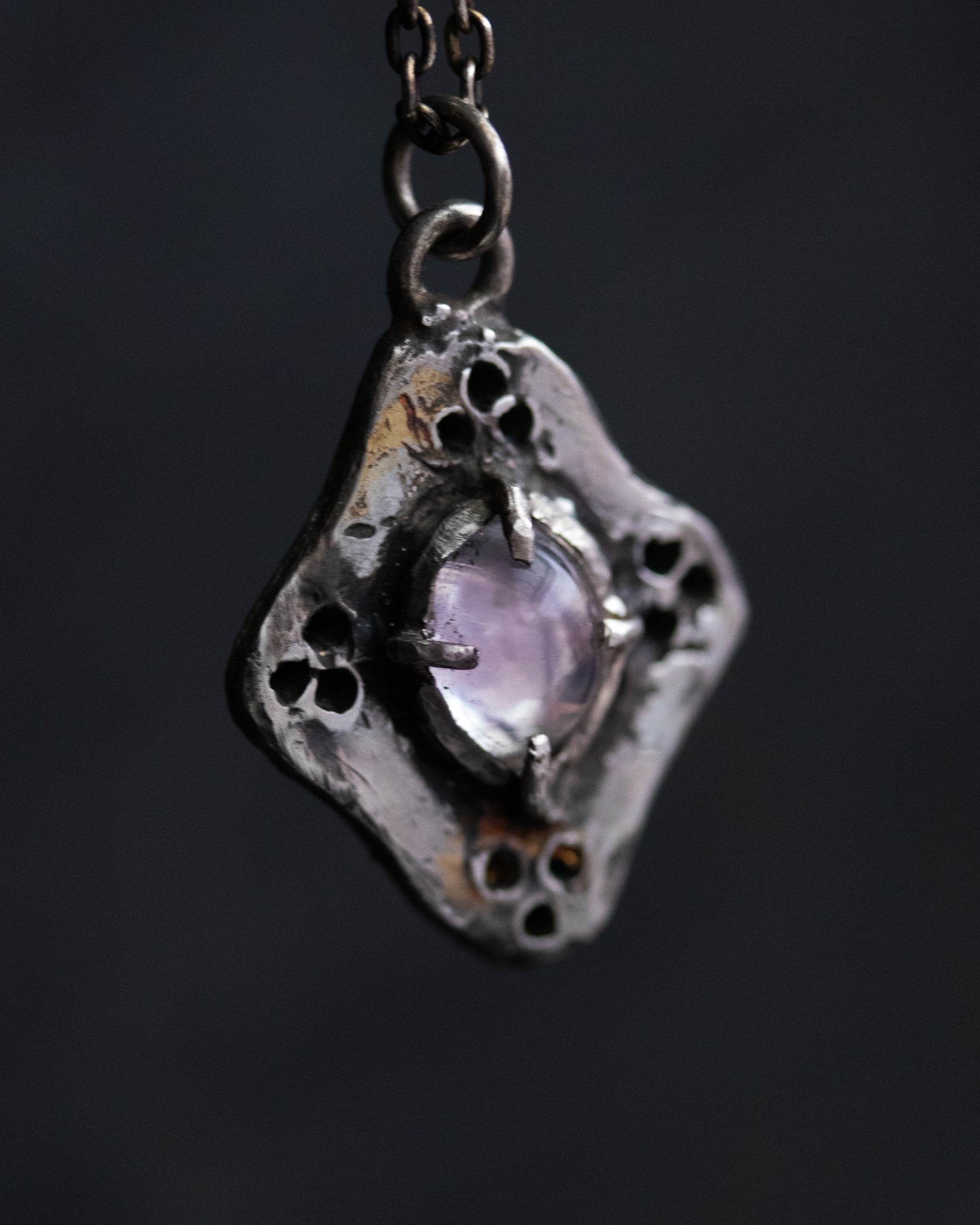 Beyond the vale pale lavender chalcedony cabochon Amulets - Machinations