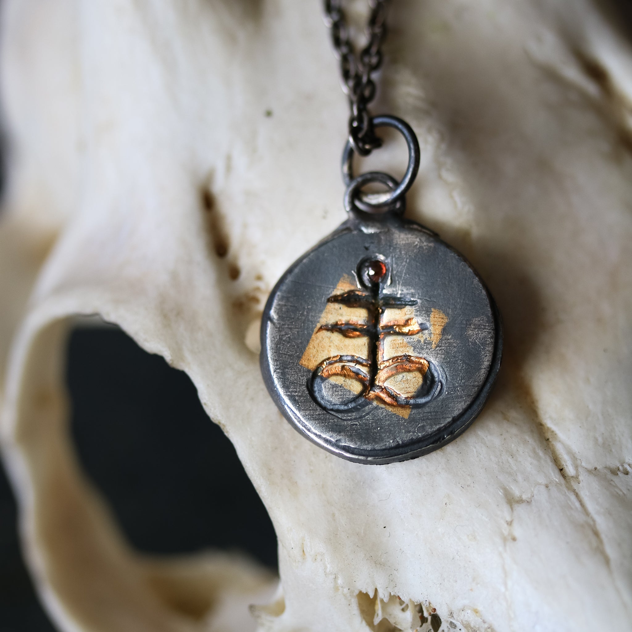 Brimstone Charm with Almandine Garnet - Machinations