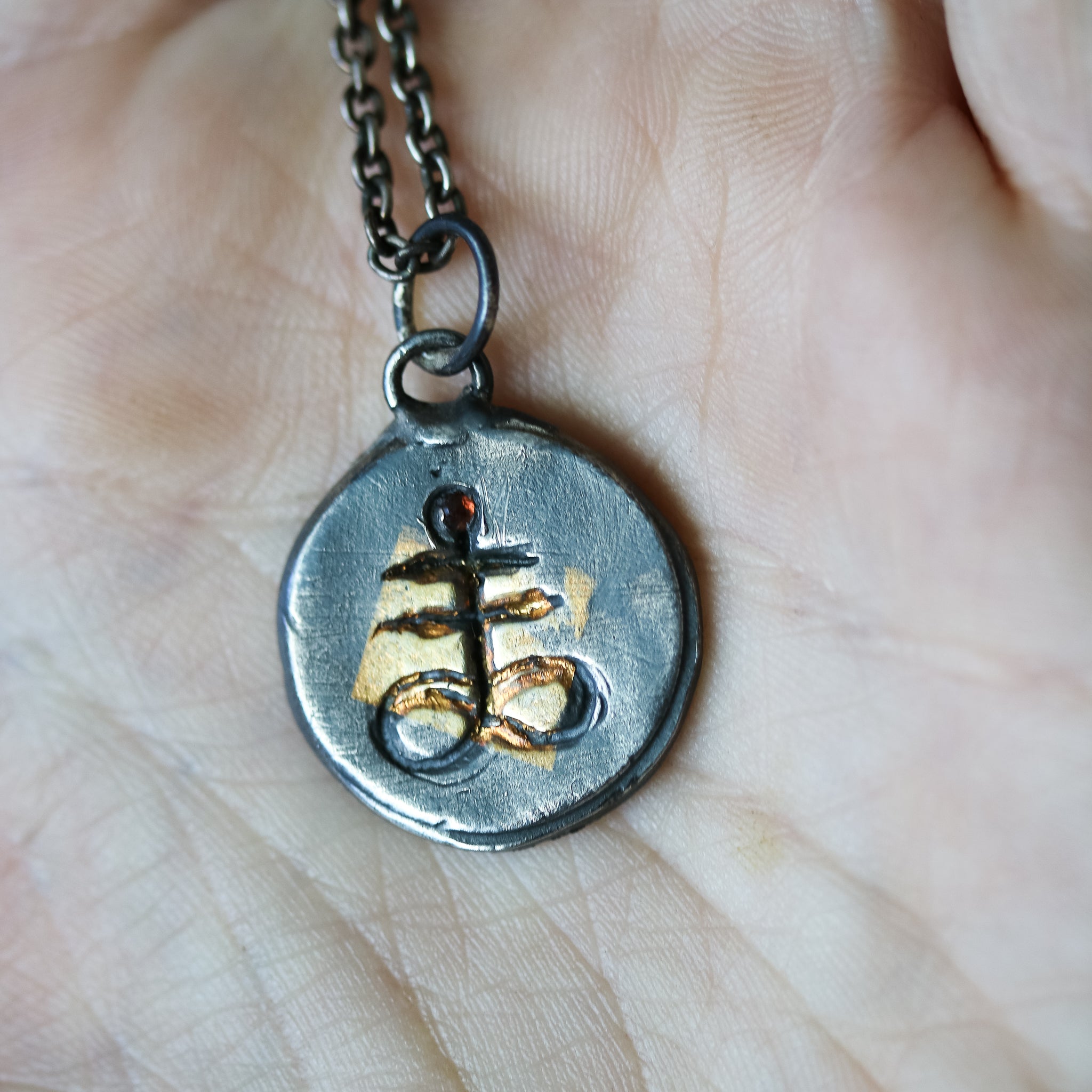 Brimstone Charm with Almandine Garnet - Machinations