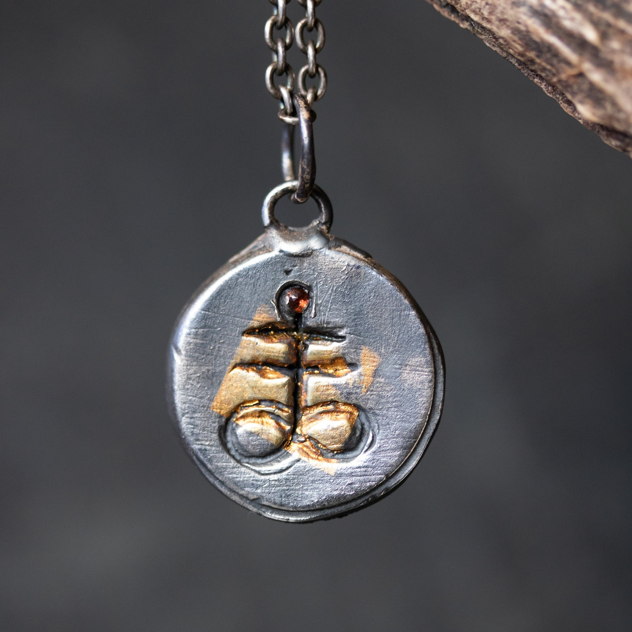 Brimstone Charm with Almandine Garnet - Machinations