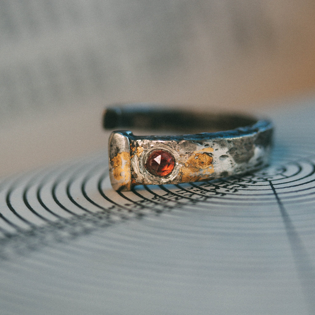 Coffin Nail Almandine Garnet Ring - Machinations