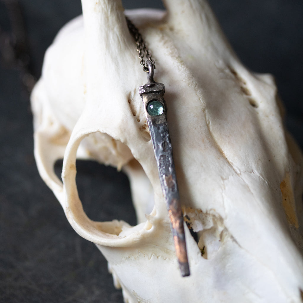 Coffin Nail blue green Tourmaline - Machinations