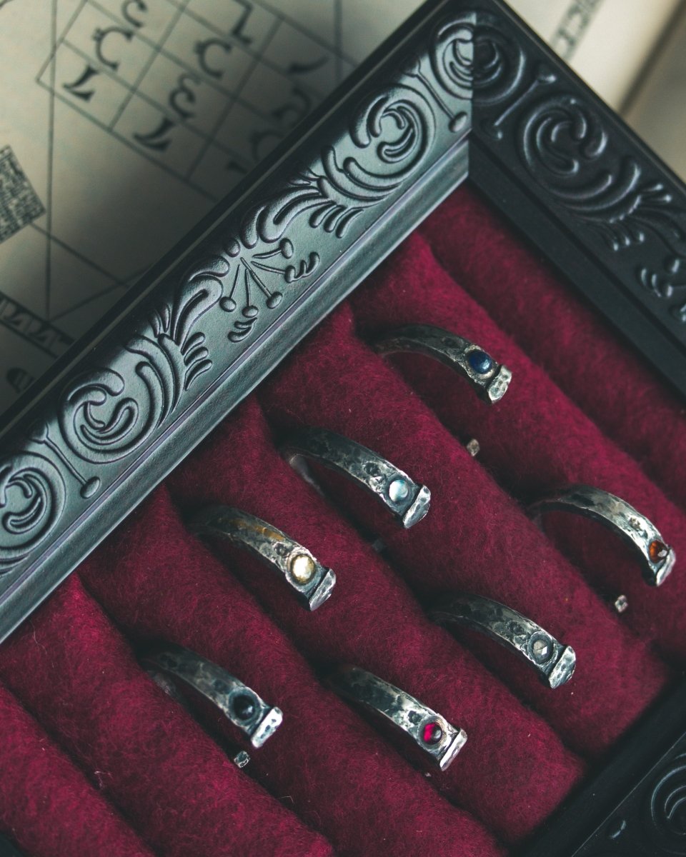 Coffin Nail Ring with Peridot – Sterling Silver and 23.5K Gold | Talisman of Banishment, Renewal & Sacred Fire - Machinations