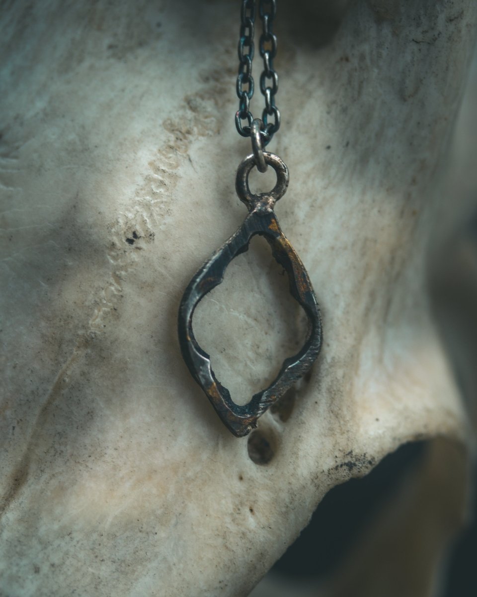 Divine Ruin Collection - Cathedral Fragment Pendant | Sterling Silver & 23.5K Gold | Hand - Carved Relic of Memory, Mystery & Sacred Decay - Machinations