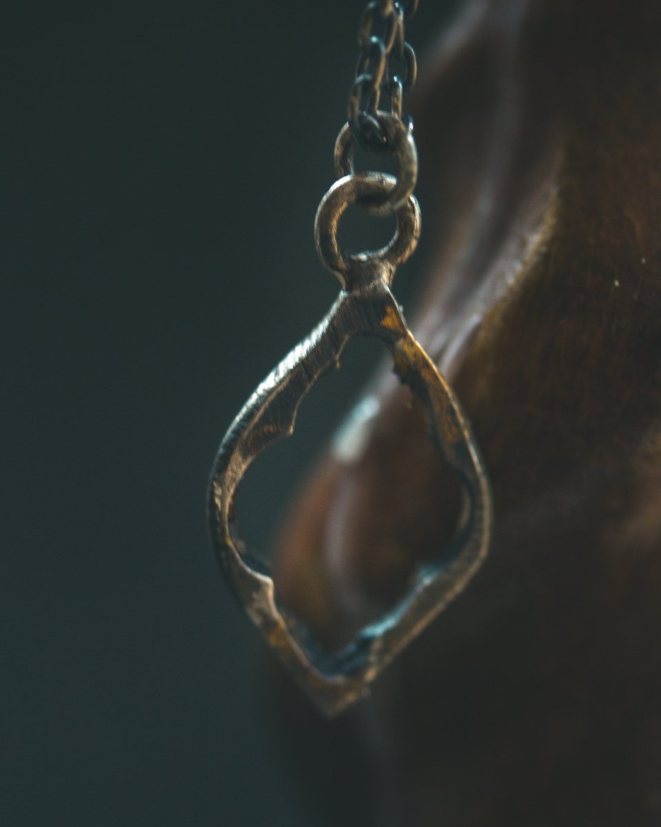 Divine Ruin Collection - Cathedral Fragment Pendant | Sterling Silver & 23.5K Gold | Hand - Carved Relic of Memory, Mystery & Sacred Decay - Machinations