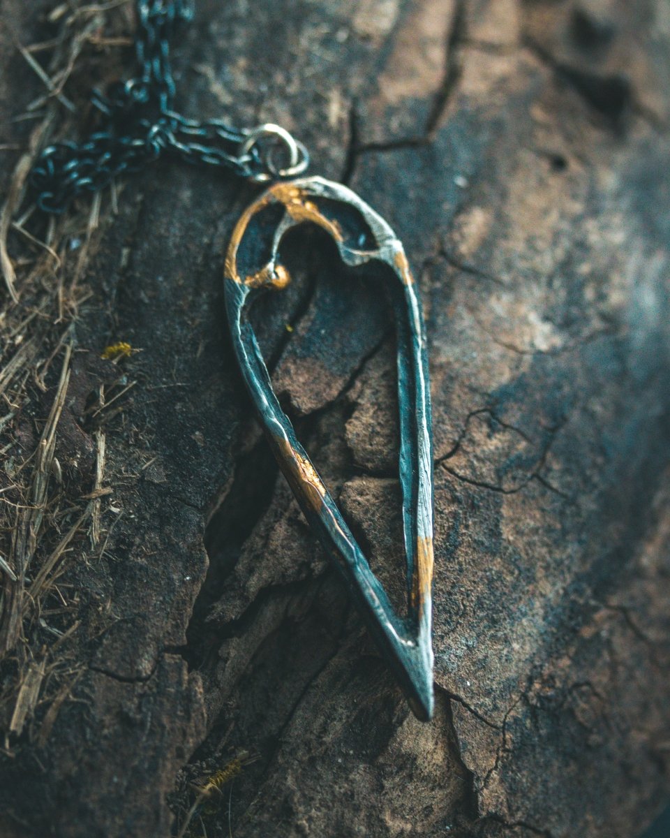 Divine Ruin Collection - Large Rose Window Fragment Pendant| 2.25” Sterling Silver & 23.5K Gold | Sacred Talisman of Light, Grief & Gothic Memory - Machinations