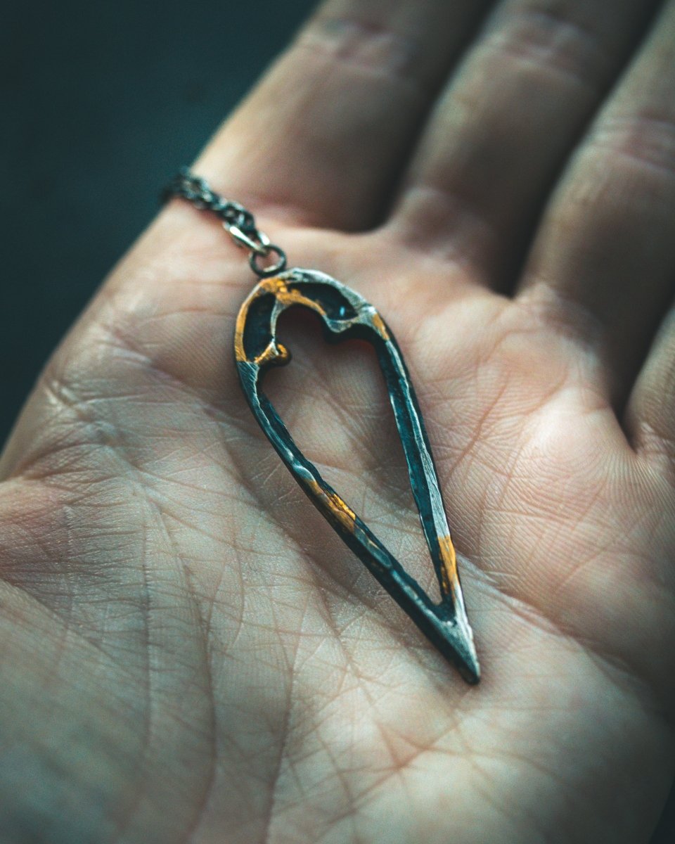 Divine Ruin Collection - Large Rose Window Fragment Pendant| 2.25” Sterling Silver & 23.5K Gold | Sacred Talisman of Light, Grief & Gothic Memory - Machinations