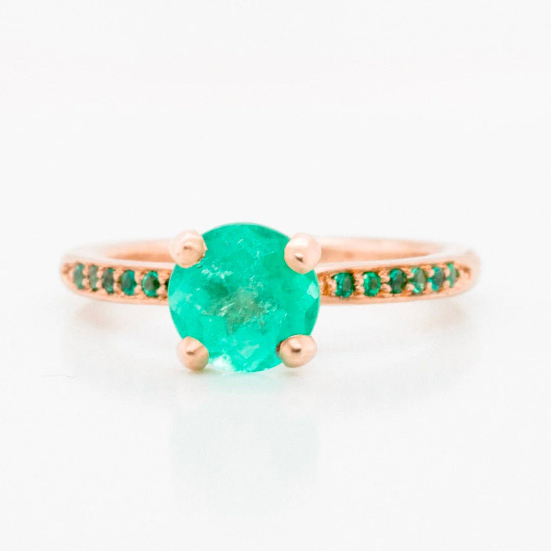 Freya, 1.45 CARAT EMERALD ENGAGEMENT RING, 18K champagne - Machinations