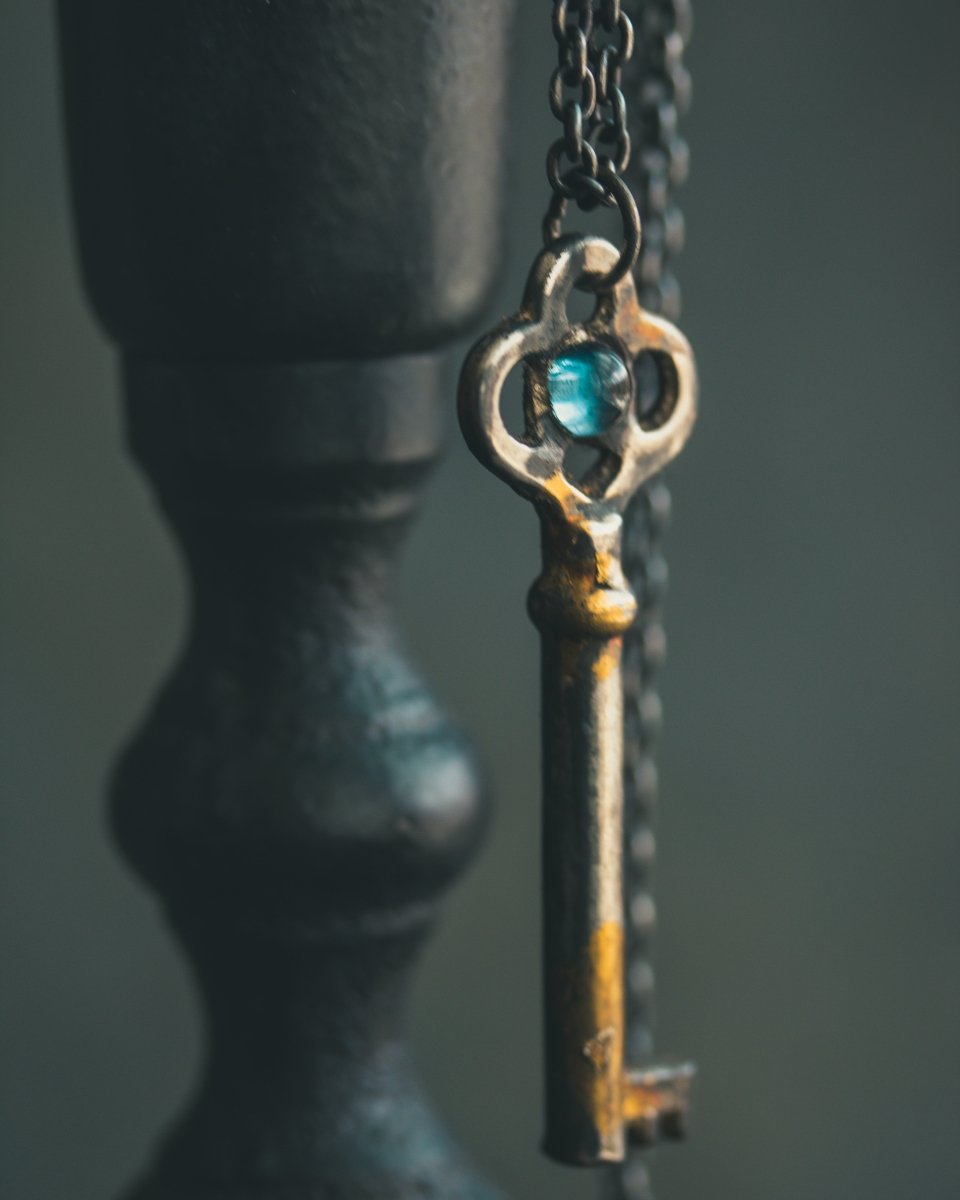 Hekate's Key Pendant with London Blue Topaz: Embrace Transformation and Inner Clarity - Machinations