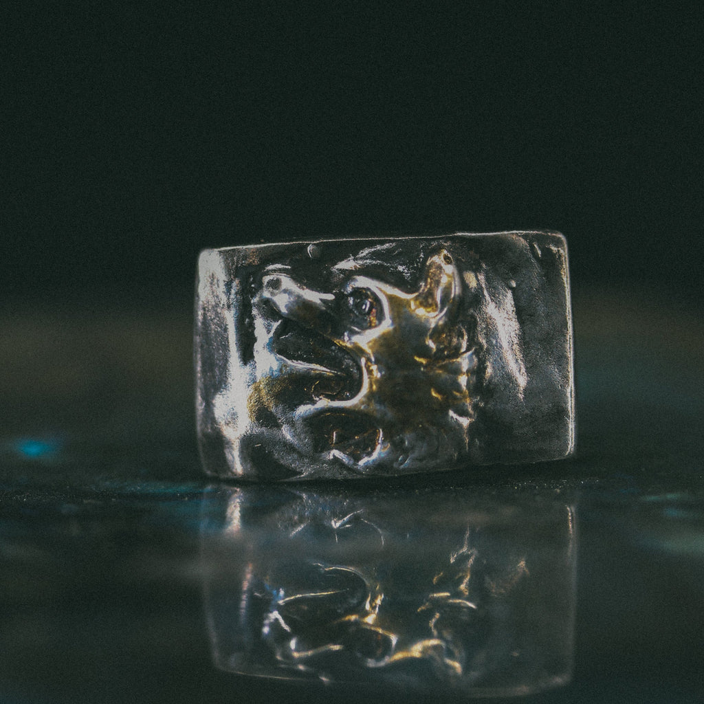 Illuminated Fenrir Wolf Signet Ring - Machinations