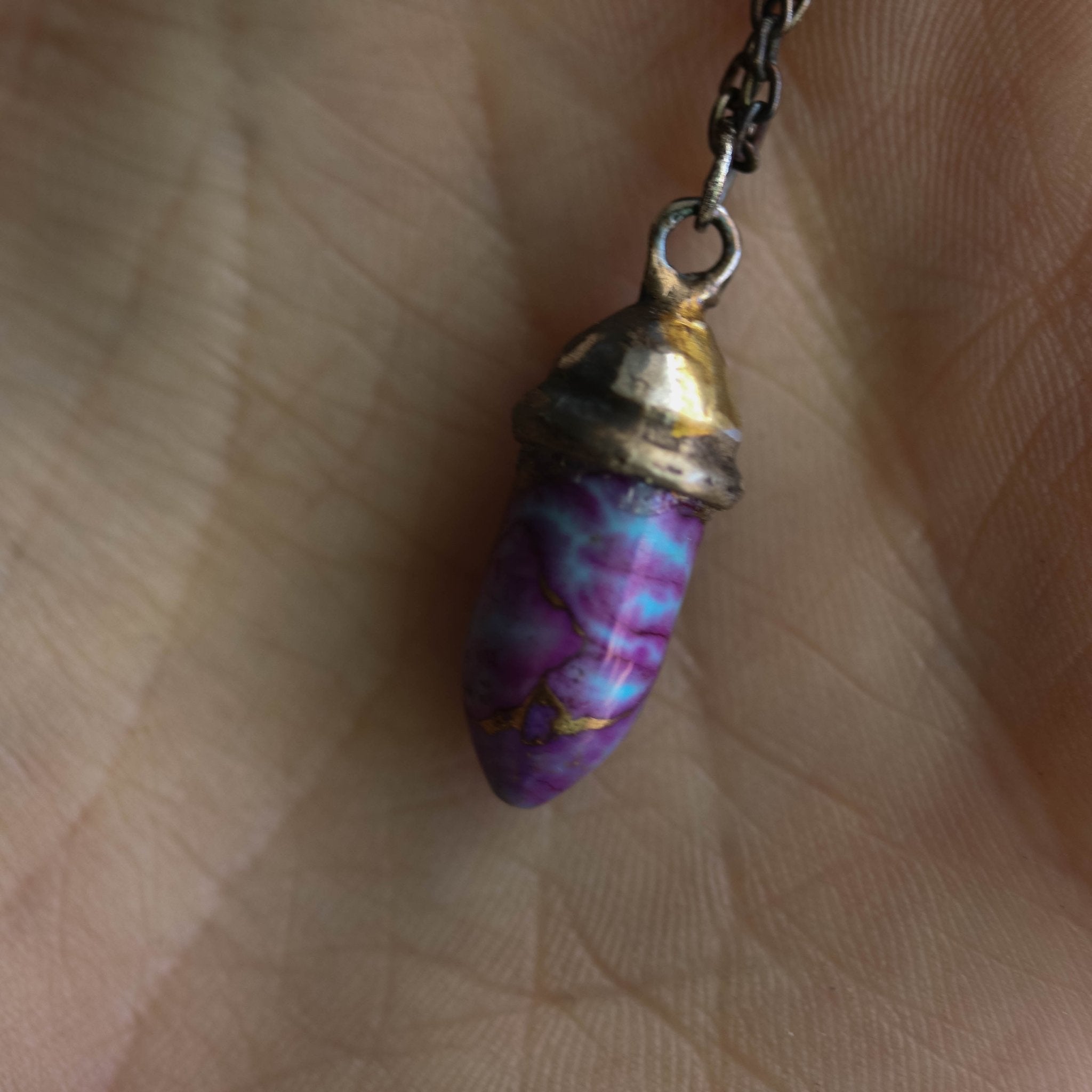 Knight Amulet Copper Purple Turquoise - Machinations