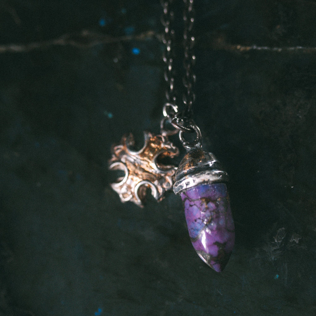 Knight Amulet Copper Purple Turquoise - Machinations