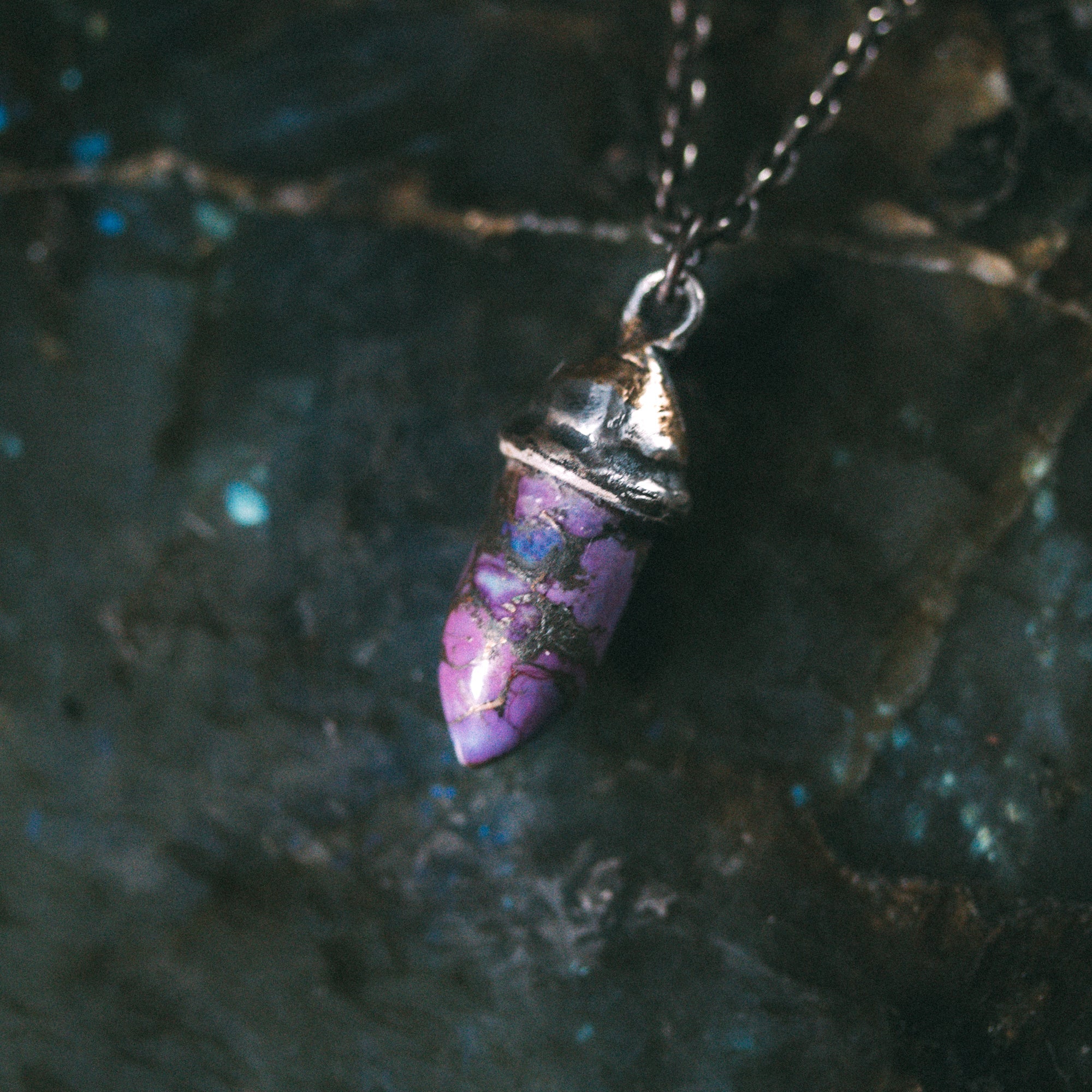 Knight Amulet Copper Purple Turquoise - Machinations