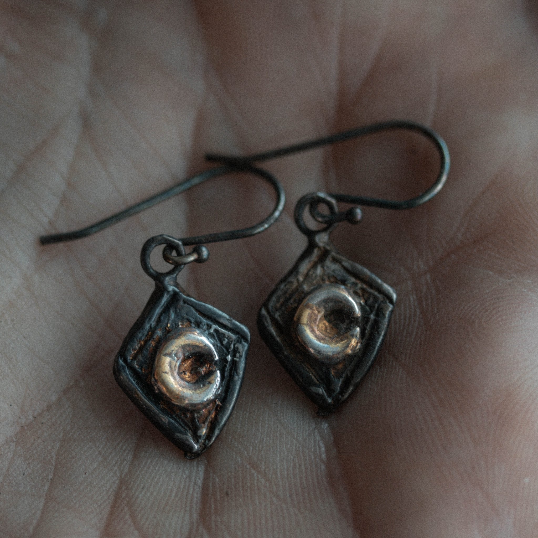 Knight Amulet Moon Shield Earrings - Machinations