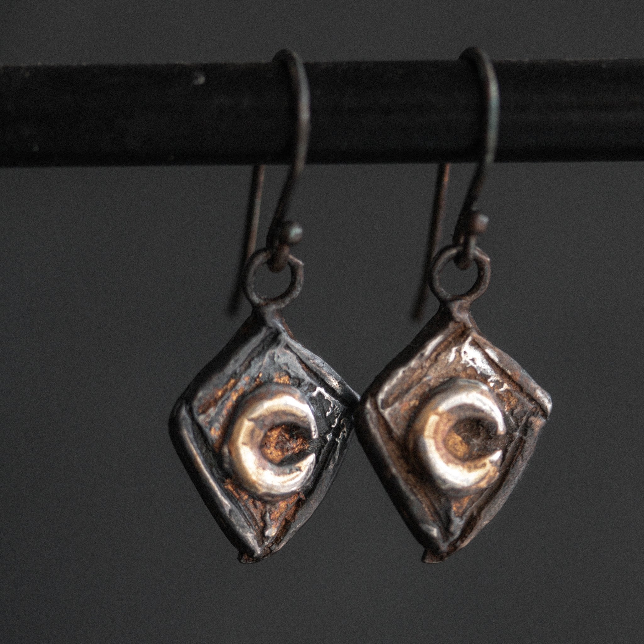 Knight Amulet Moon Shield Earrings - Machinations