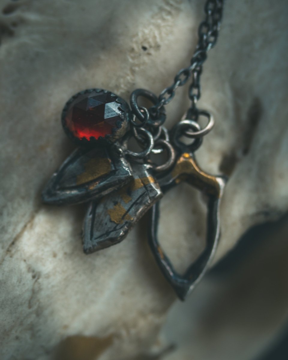 Knights Collection - Heraldic Emblem Shield Charm | Sterling Silver & 23.5K Gold | Noble Coat of Arms Pendant - Machinations