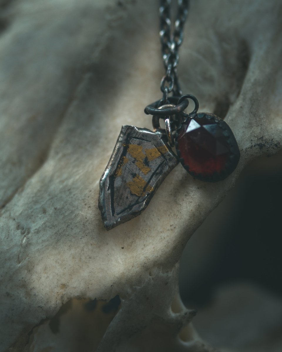 Knights Collection - Heraldic Emblem Shield Charm | Sterling Silver & 23.5K Gold | Noble Coat of Arms Pendant - Machinations