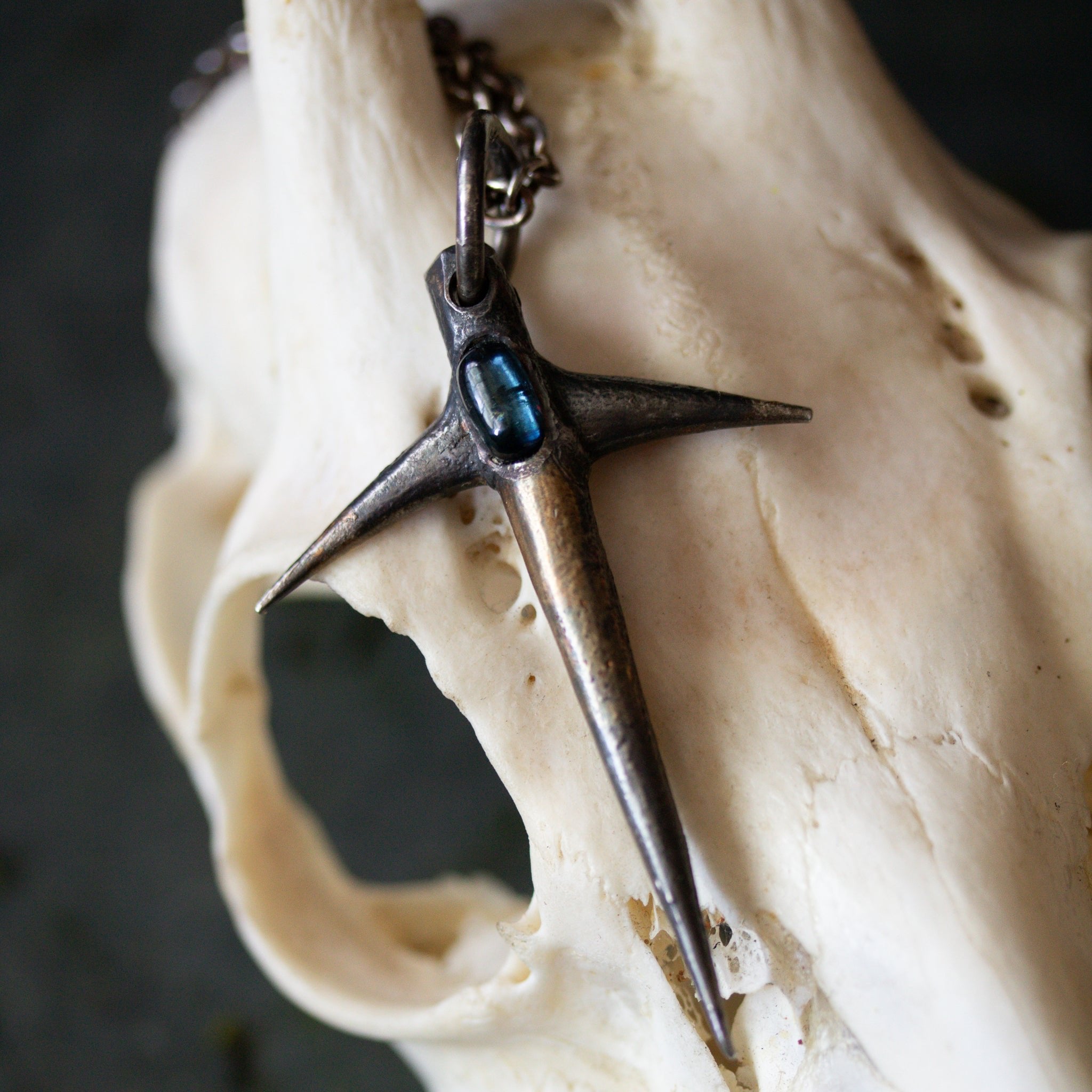 Large Thorn with Blue Tourmaline Cabochon - Machinations