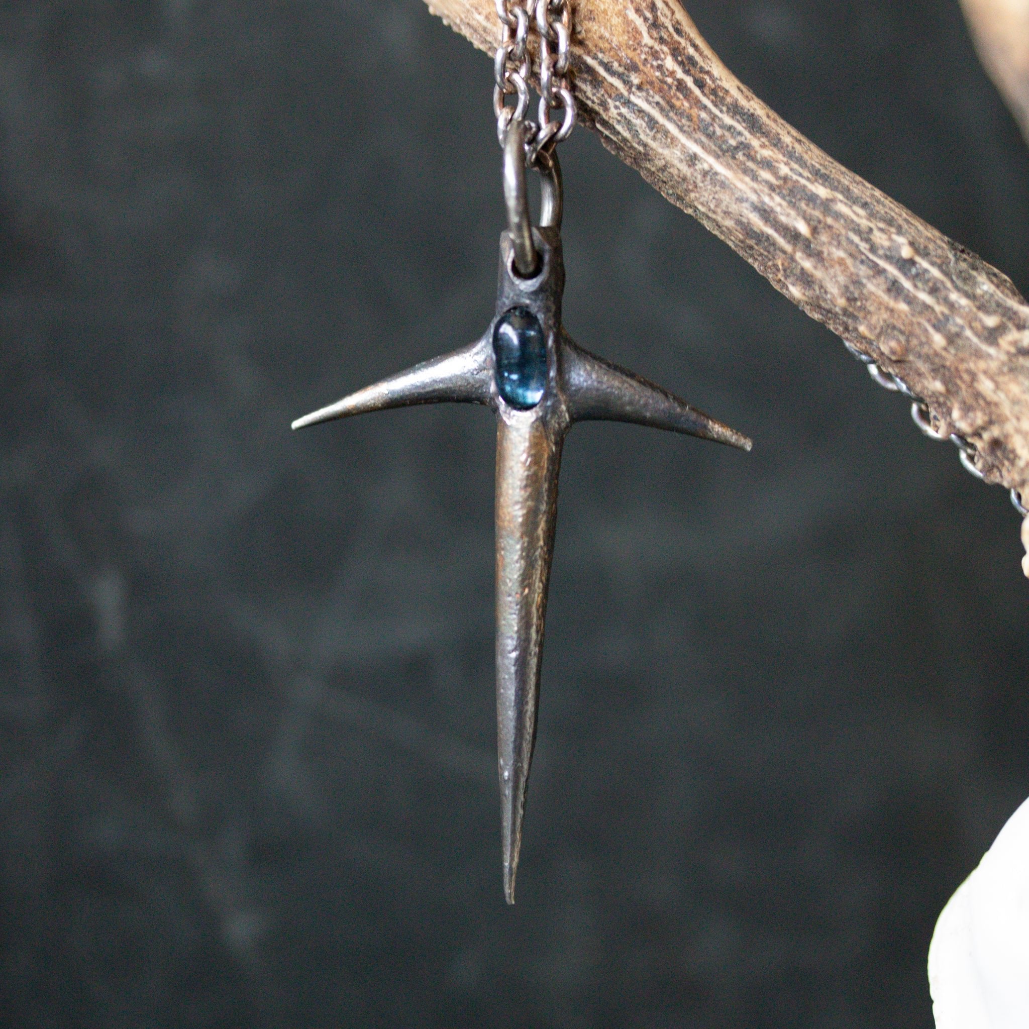 Large Thorn with Blue Tourmaline Cabochon - Machinations