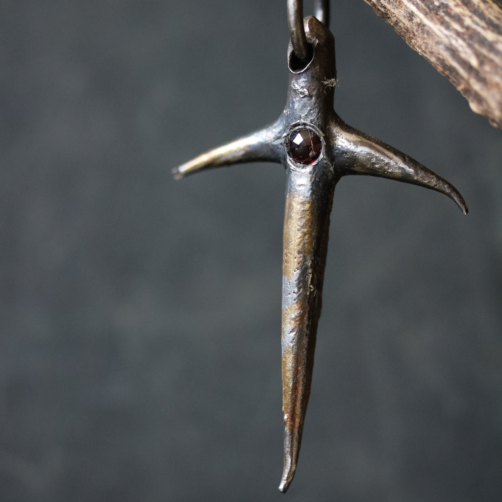 Large Thorn with Rose cut Almandine Garnet - Machinations