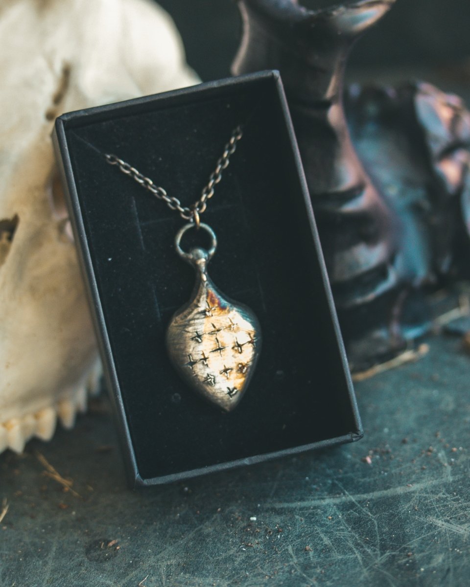 Limited Edition Pilgrim’s Cross Amulet: Handcrafted in Sterling Silver with 23.5K Gold Accents - Machinations