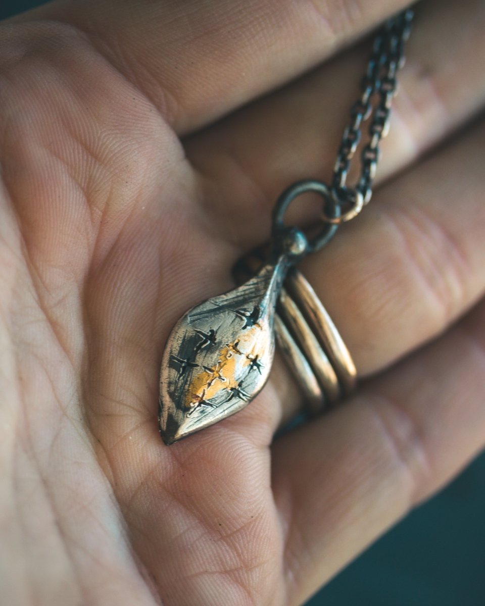 Limited Edition Pilgrim’s Cross Amulet: Handcrafted in Sterling Silver with 23.5K Gold Accents - Machinations