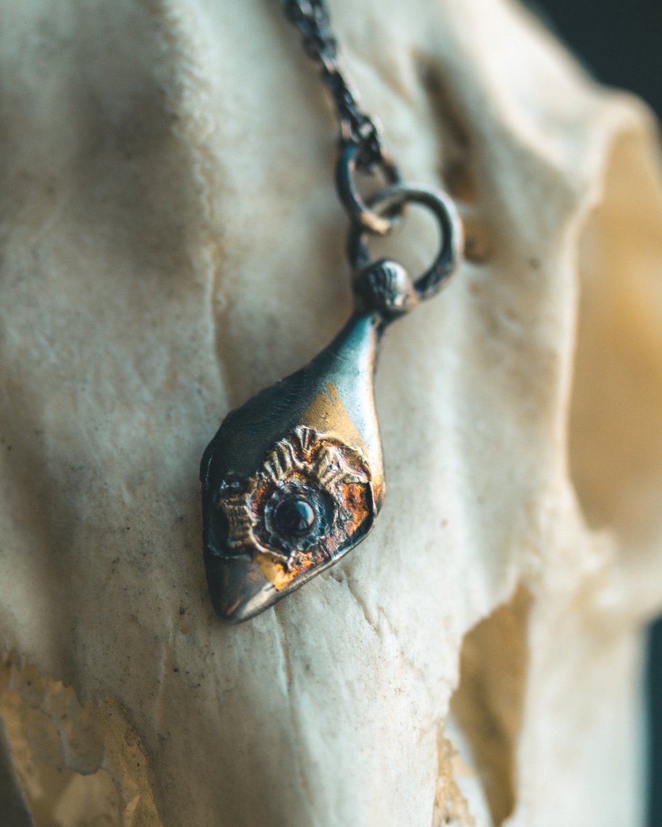 Limited Edition Rose of Death Tarot Amulet with Amethyst - Machinations