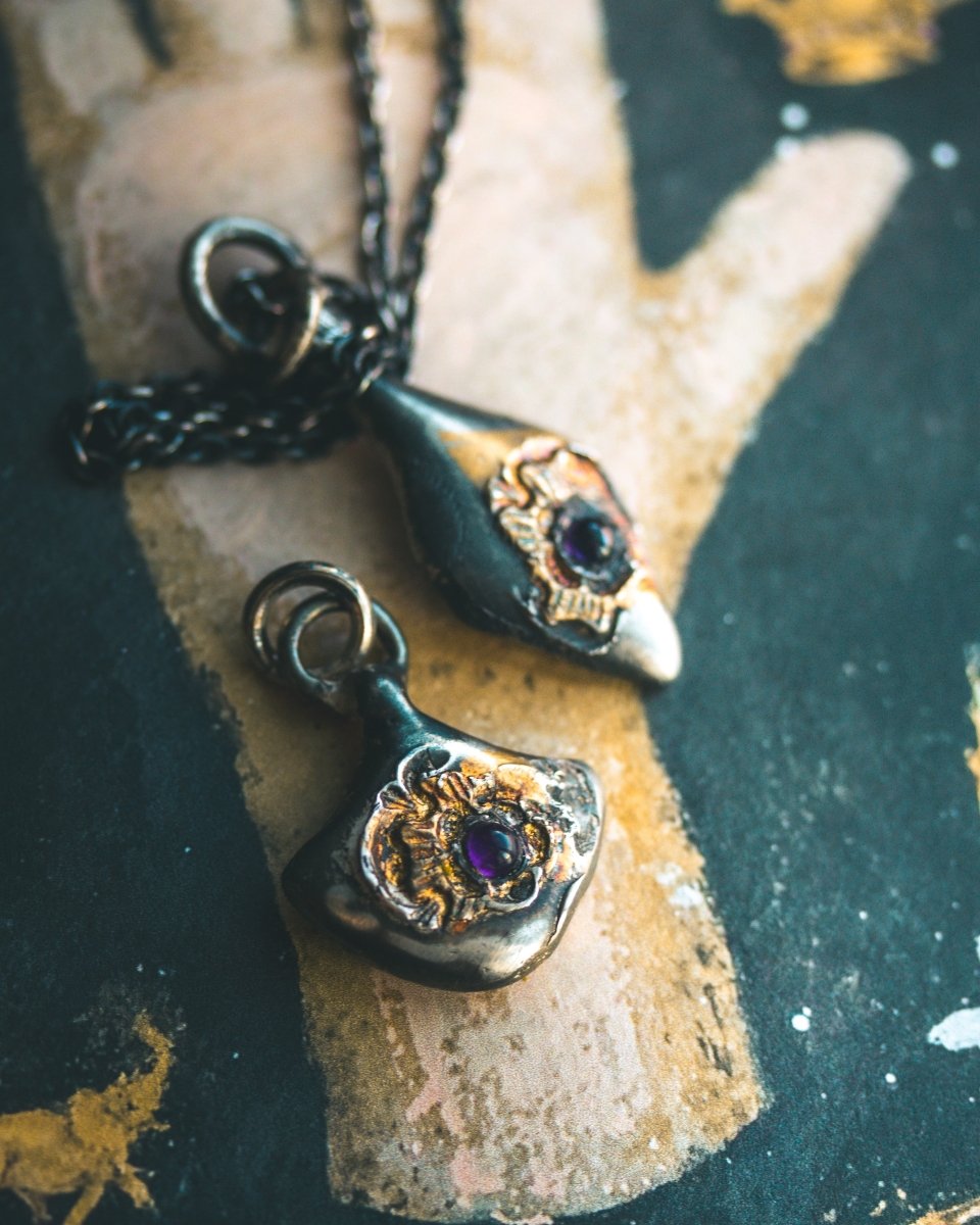 Limited Edition Rose of Death Tarot Amulet with Amethyst - Machinations