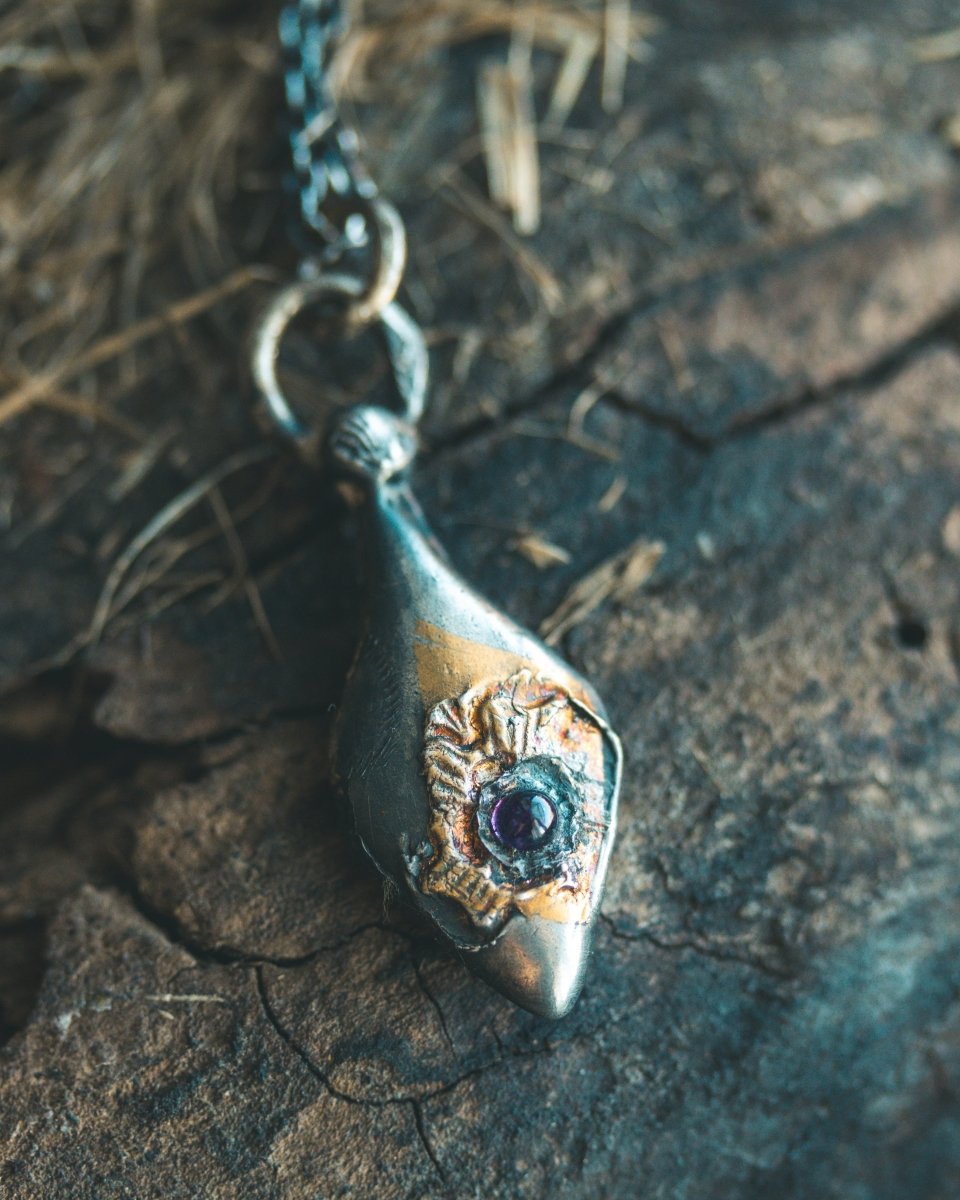 Limited Edition Rose of Death Tarot Amulet with Amethyst - Machinations